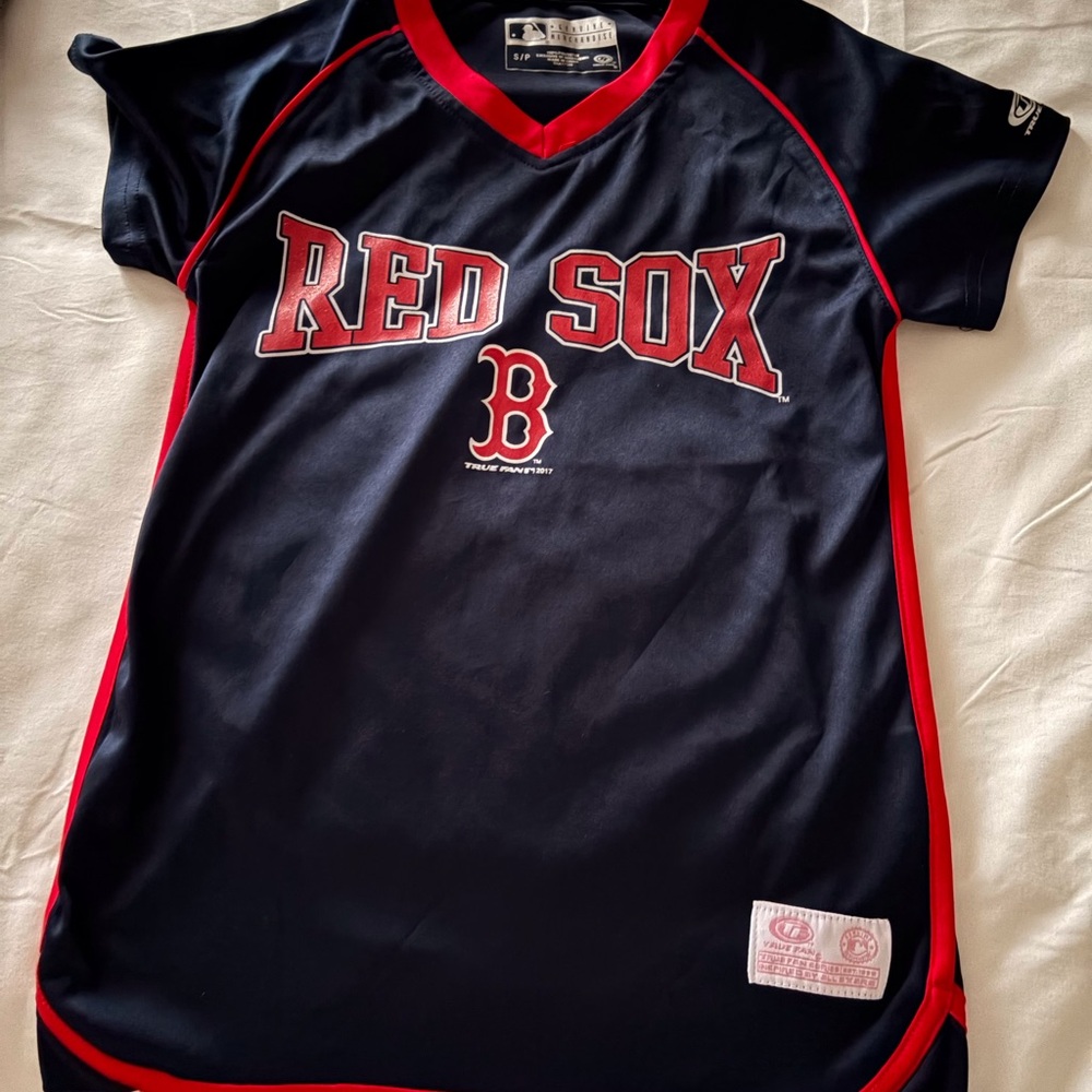 Genuine Merchandise Navy and Red V-Neck Jersey